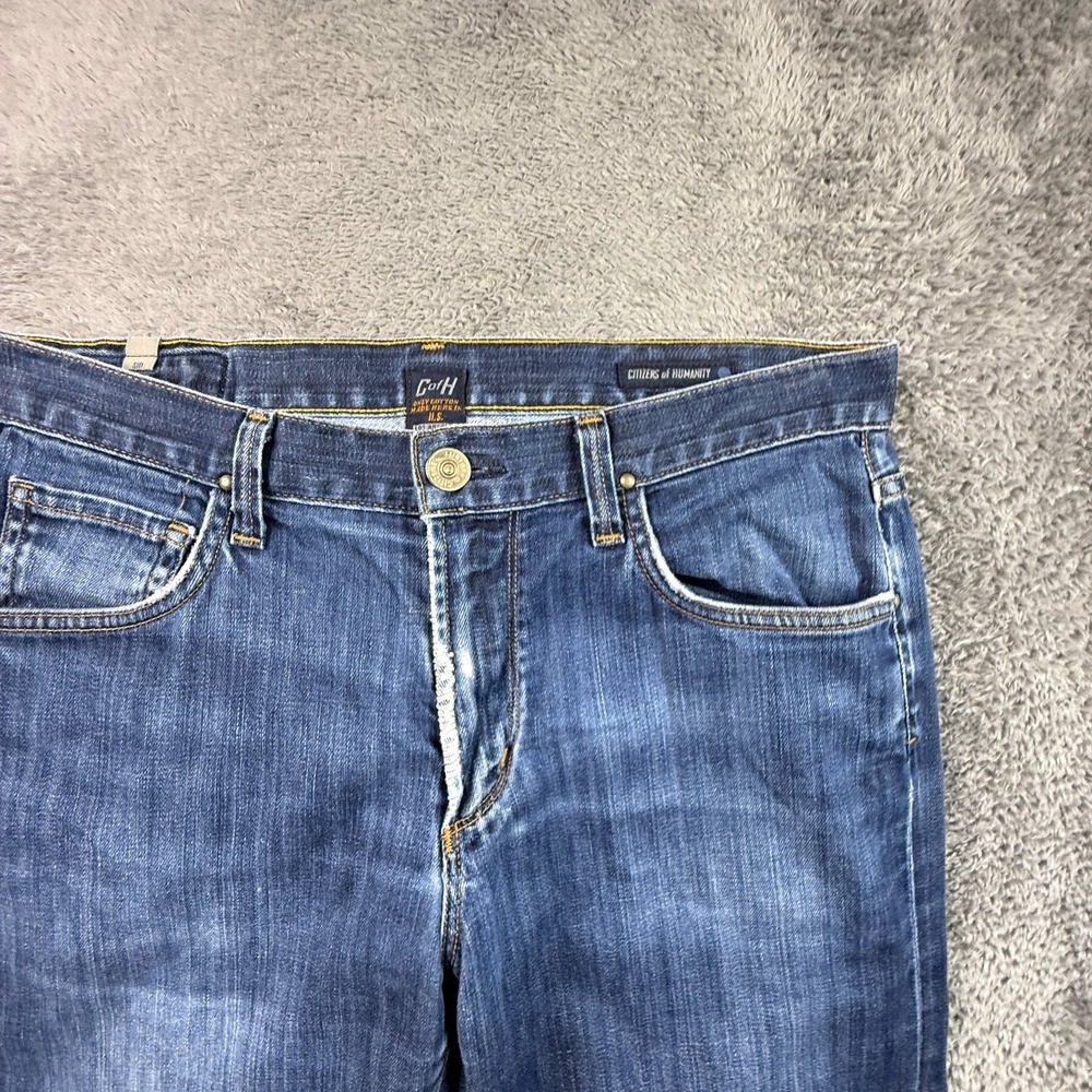 Citizens of Humanity Sid 33x28 Men's Jeans Blue Wash Distressed Denim Y2K - Picture 6 of 10